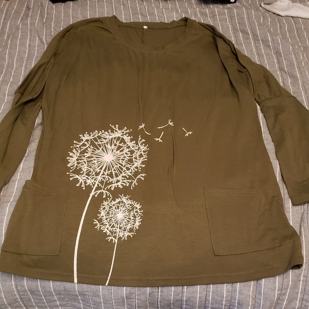 Green long tunic shirt or dress